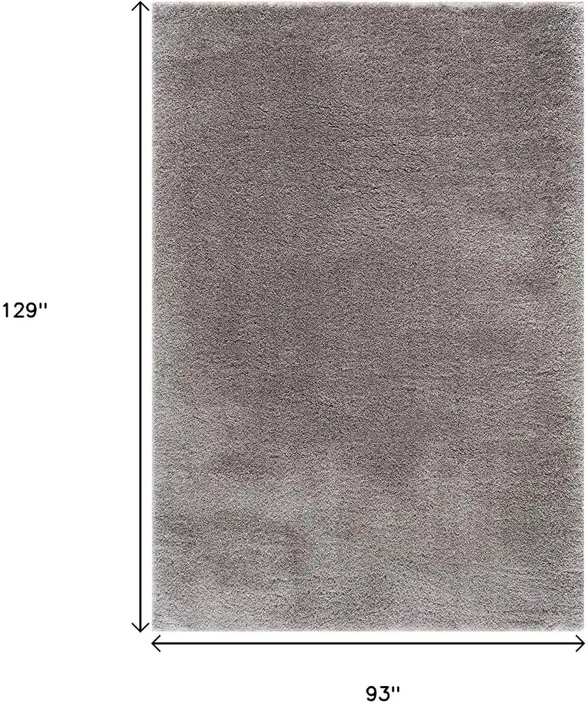 Ivory Modern Solid Shag Area Rug Photo 3