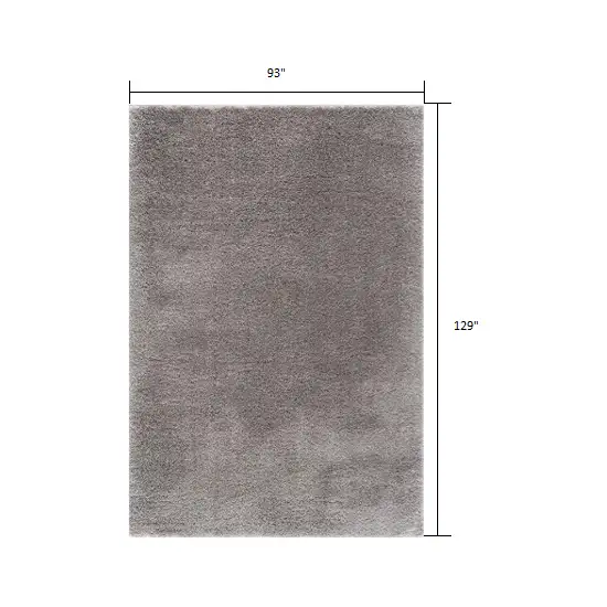 Ivory Modern Solid Shag Area Rug Photo 3