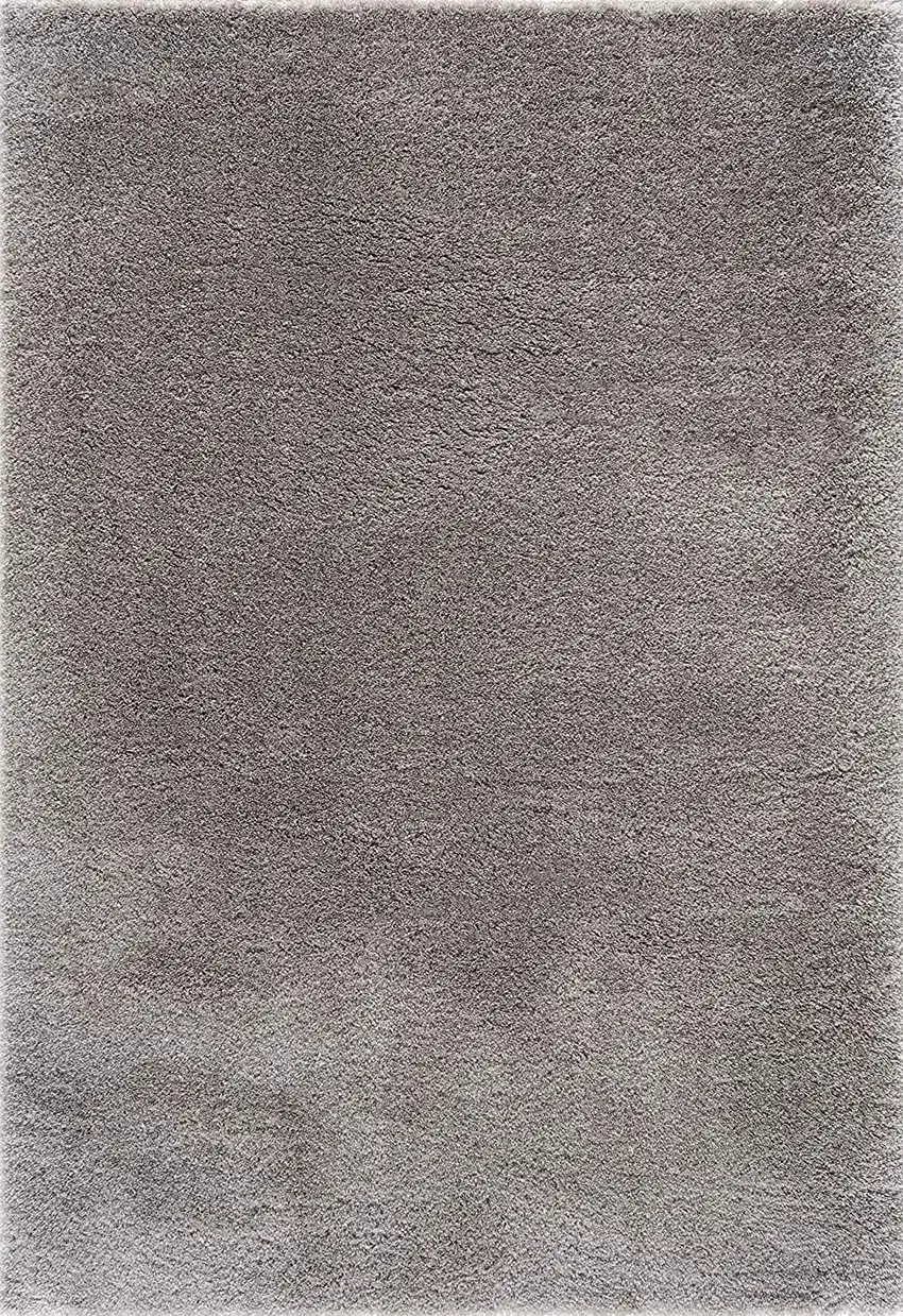 Ivory Modern Solid Shag Area Rug Photo 4