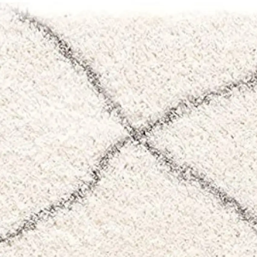 Ivory Modern Uneven Lattice Area Rug Photo 5