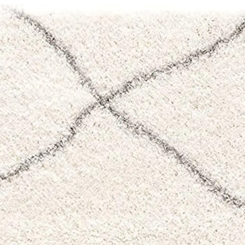 Ivory Modern Uneven Lattice Area Rug Photo 6