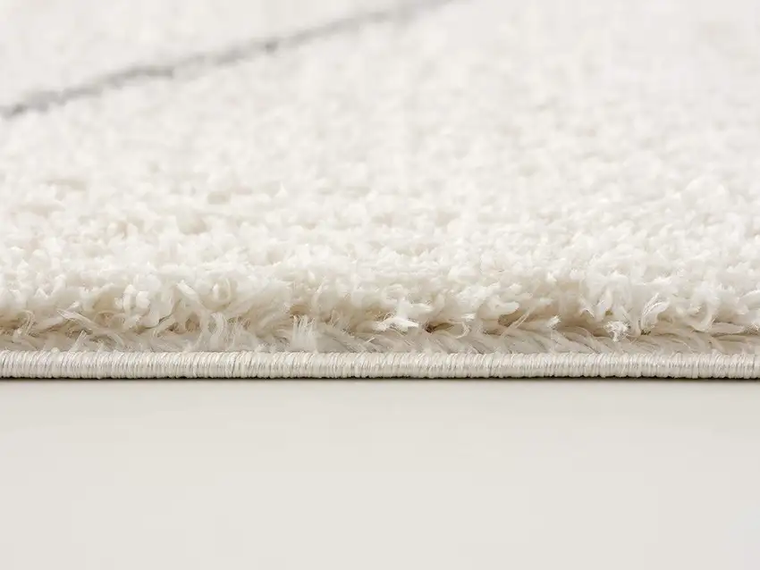 Ivory Modern Uneven Lattice Area Rug Photo 6