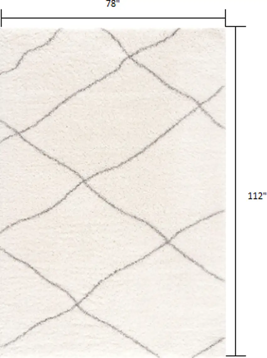 Ivory Modern Uneven Lattice Area Rug Photo 2