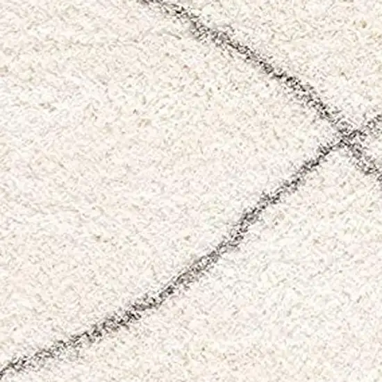 Ivory Modern Uneven Lattice Area Rug Photo 9