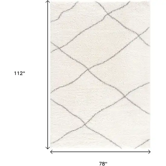Ivory Modern Uneven Lattice Area Rug Photo 3
