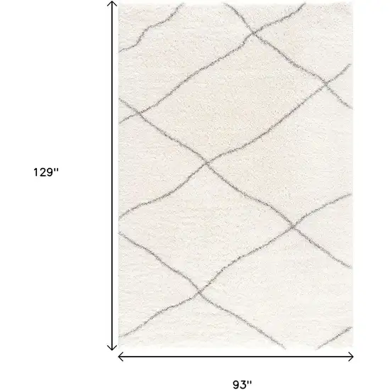 Ivory Modern Uneven Lattice Area Rug Photo 3