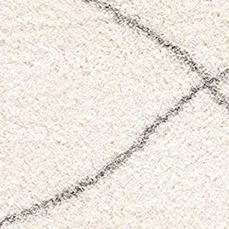 Ivory Modern Uneven Lattice Area Rug Photo 4