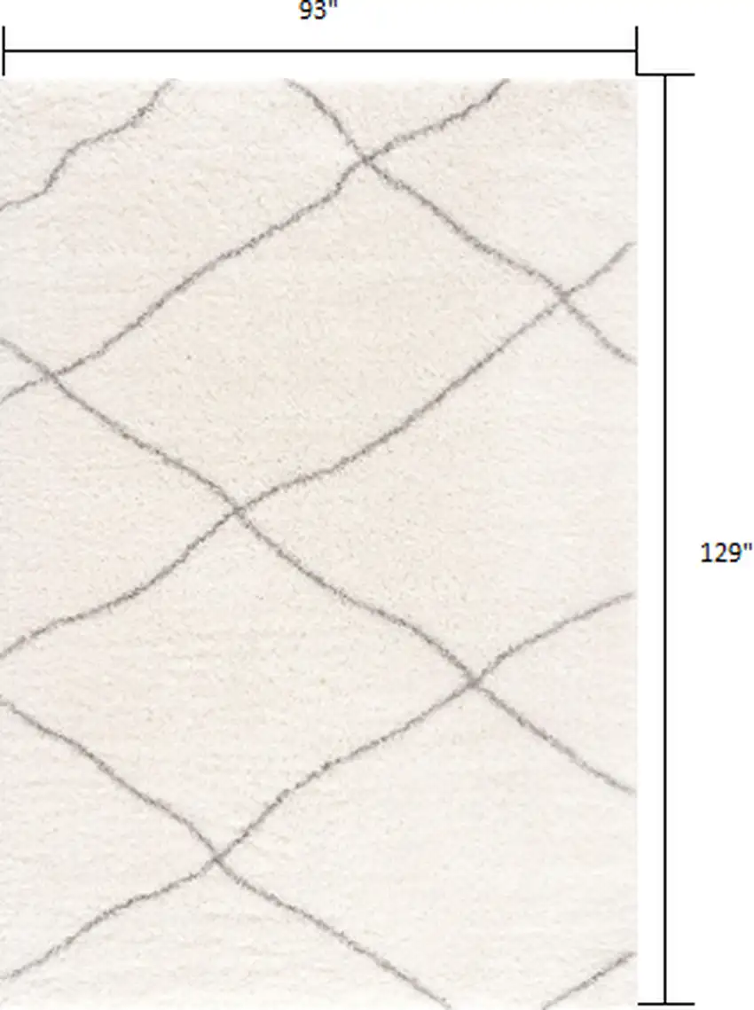 Ivory Modern Uneven Lattice Area Rug Photo 2