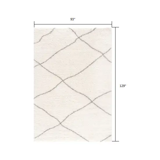 Ivory Modern Uneven Lattice Area Rug Photo 2