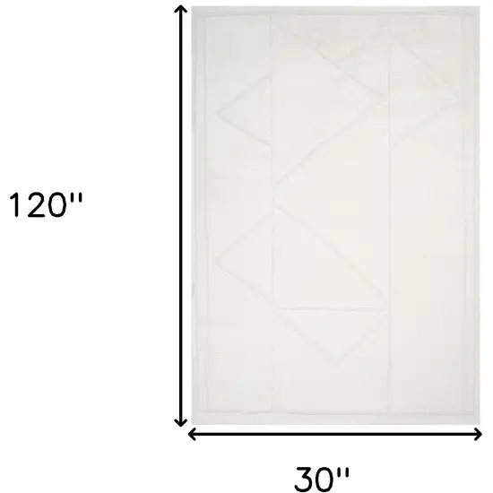 Ivory Moroccan Runner Rug Photo 3