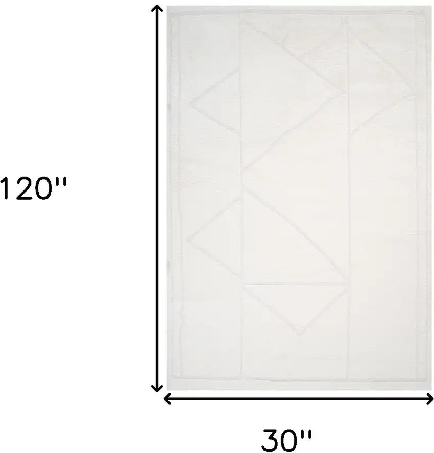 Ivory Moroccan Runner Rug Photo 3