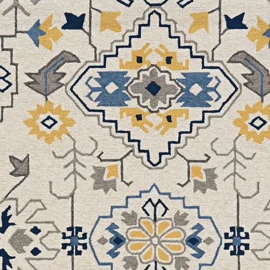 Ivory Mosaic Floral Area Rug Photo 6