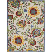 Photo of Ivory Multi Floral Indoor Outdoor Area Rug