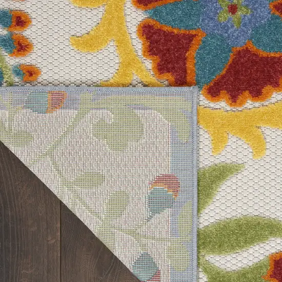 Ivory/Multi Floral Indoor Outdoor Area Rug Photo 5