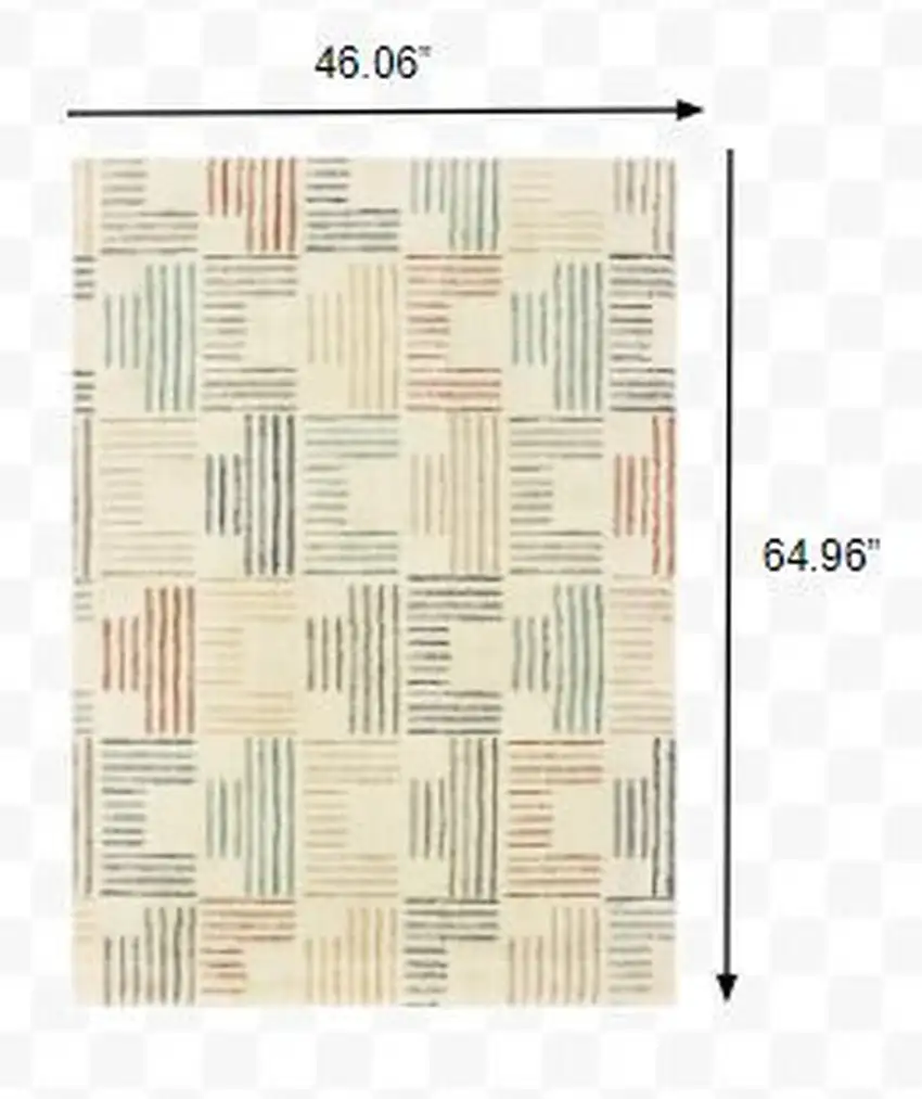 Ivory Multi Neutral Tone Scratch Indoor Area Rug Photo 5