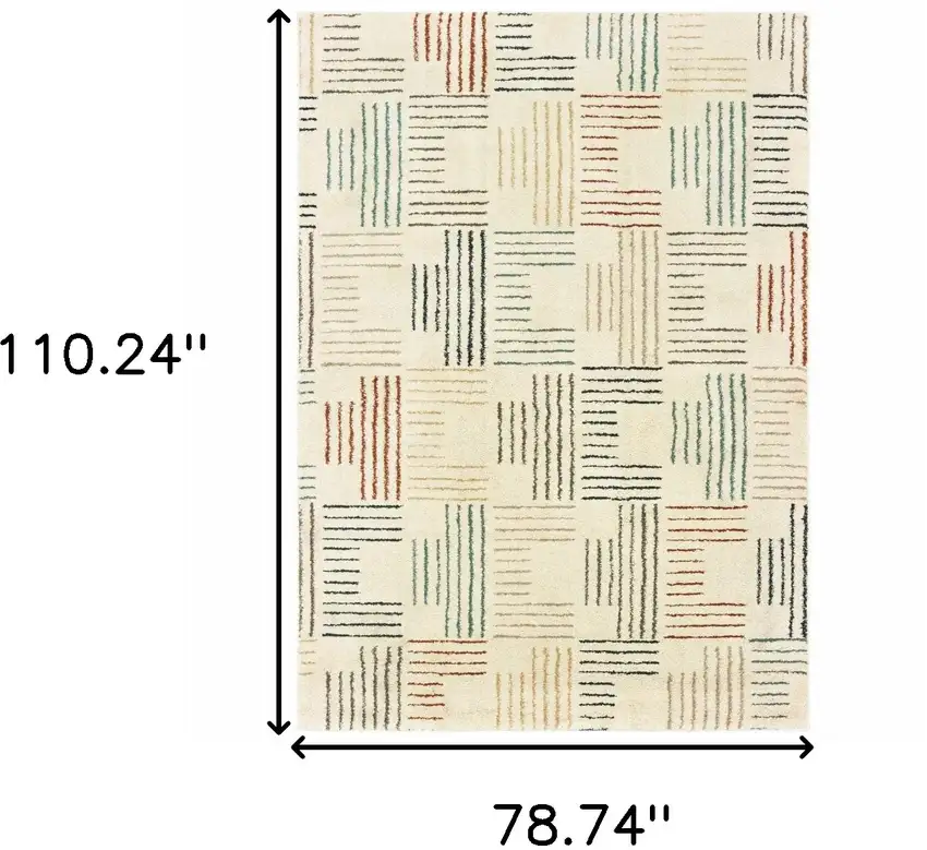 Ivory Multi Neutral Tone Scratch Indoor Area Rug Photo 6