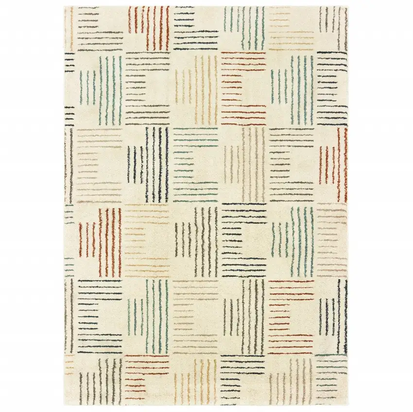 Ivory Multi Neutral Tone Scratch Indoor Area Rug Photo 1