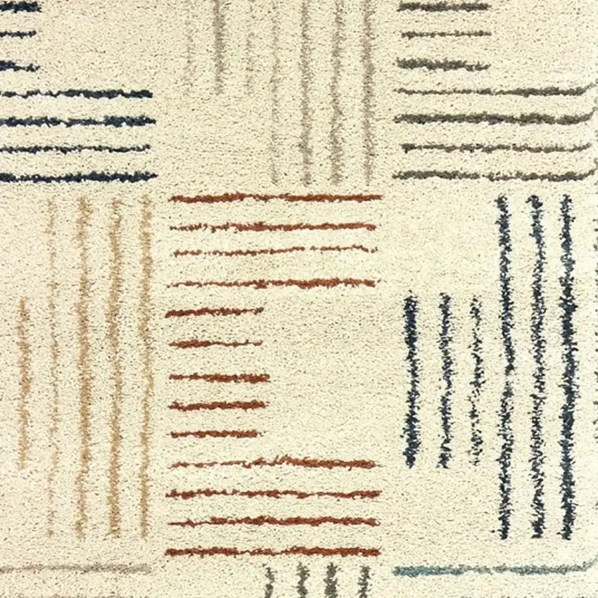 Ivory Multi Neutral Tone Scratch Indoor Runner Rug Photo 4