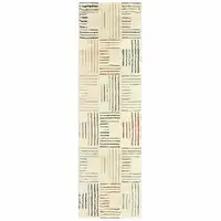 Photo of Ivory Multi Neutral Tone Scratch Indoor Runner Rug