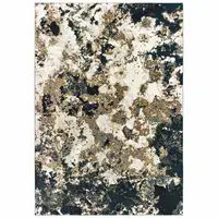 Photo of Ivory Navy Abstract Marble Indoor Area Rug