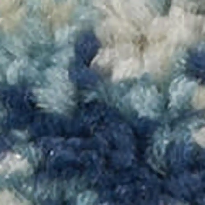 Ivory Navy Blue And Light Blue Floral Area Rug Photo 1