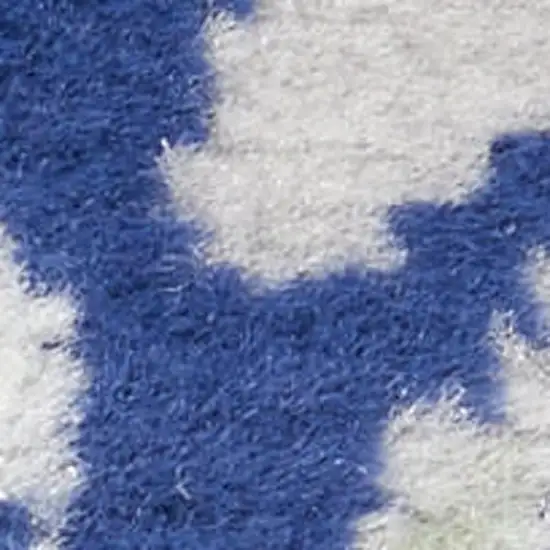 Ivory Navy Blue and Beige Floral Medallion Distressed Non Skid Area Rug Photo 3