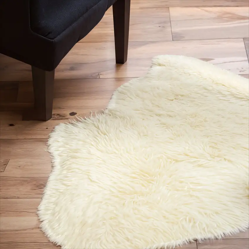 Ivory Shag Area Rug Photo 1