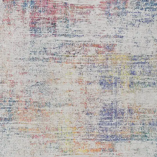 Ivory Orange And Blush Abstract Washable Indoor Outdoor Area Rug Photo 5