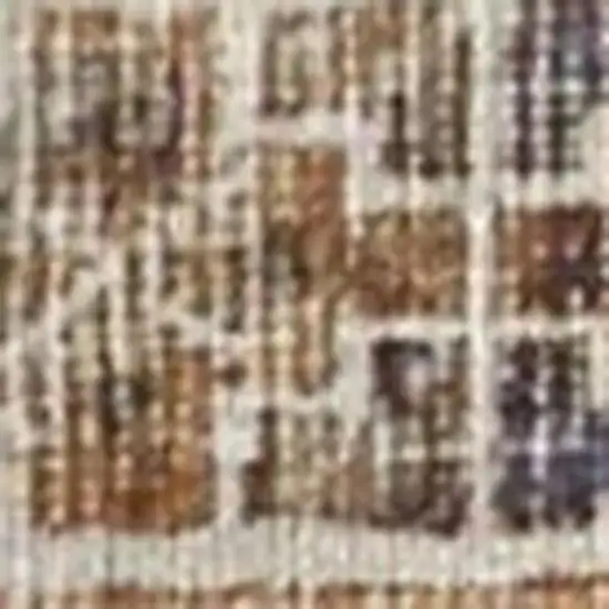 Brown Ivory And Orange Medallion Area Rug Photo 5