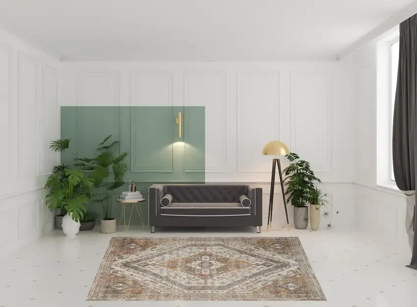 Ivory Orange And Brown Abstract Area Rug Photo 3