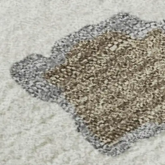 Ivory Orange Blue And Green Abstract Washable Area Rug With UV Protection Photo 2