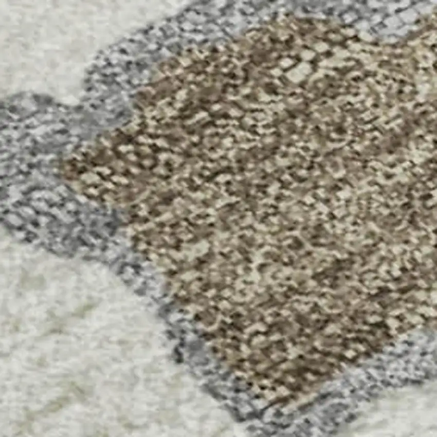 Ivory Orange Blue And Green Abstract Washable Area Rug With UV Protection Photo 2