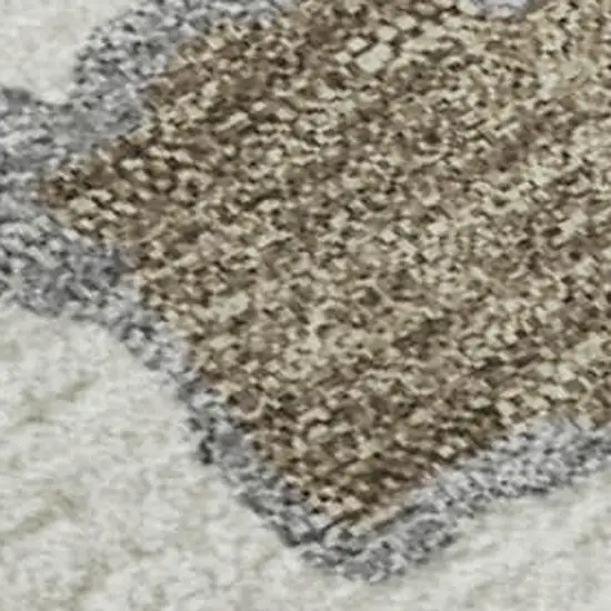 Ivory Orange Blue And Green Abstract Washable Area Rug With UV Protection Photo 2