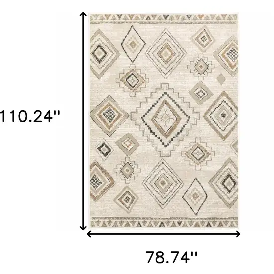 Orange And Ivory Southwestern Area Rug Photo 3