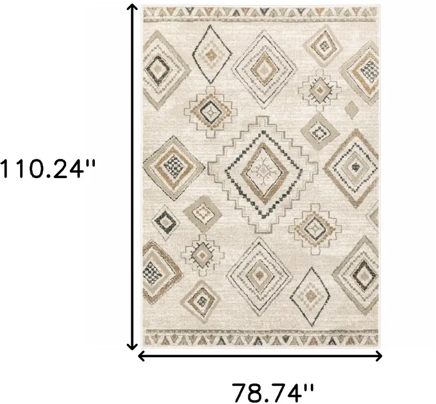 Orange And Ivory Southwestern Area Rug Photo 3