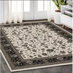 Photo of Ivory Oriental Area Rug With Fringe