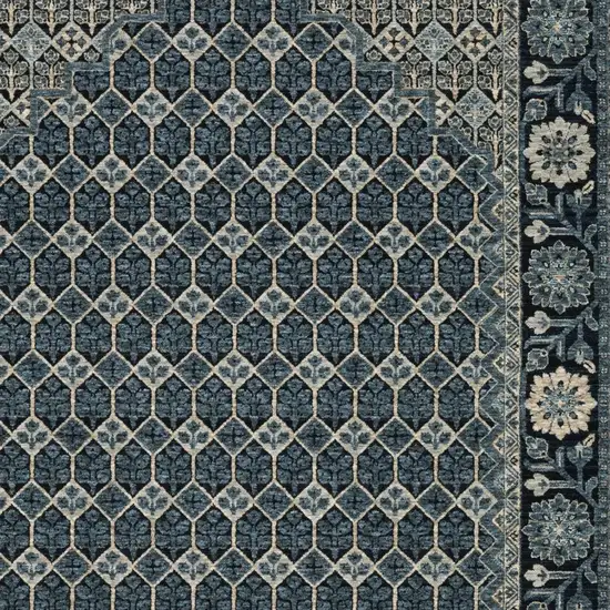 Ivory Oriental Area Rug With Fringe Photo 7
