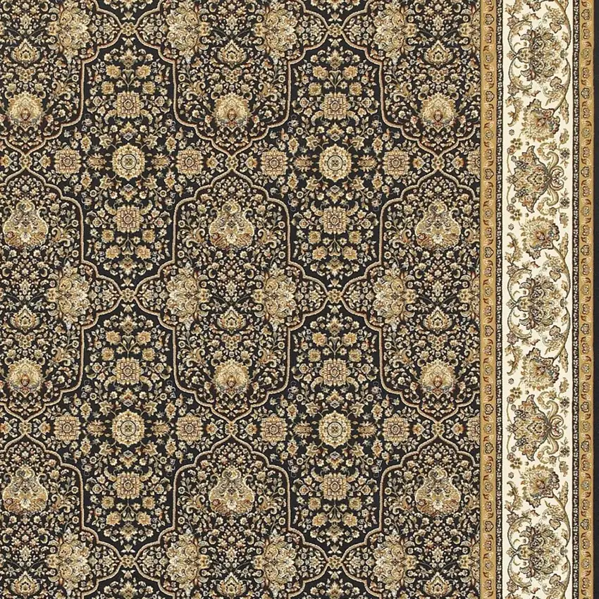 Ivory Oriental Area Rug With Fringe Photo 4