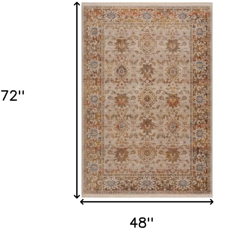 Ivory Oriental Area Rug Photo 7