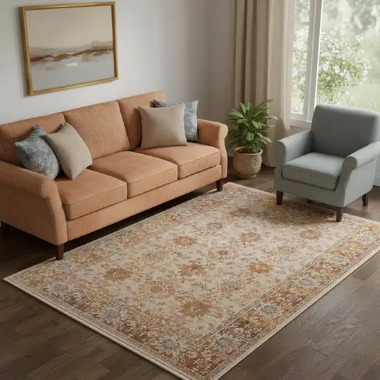 Ivory Oriental Area Rug Photo 1