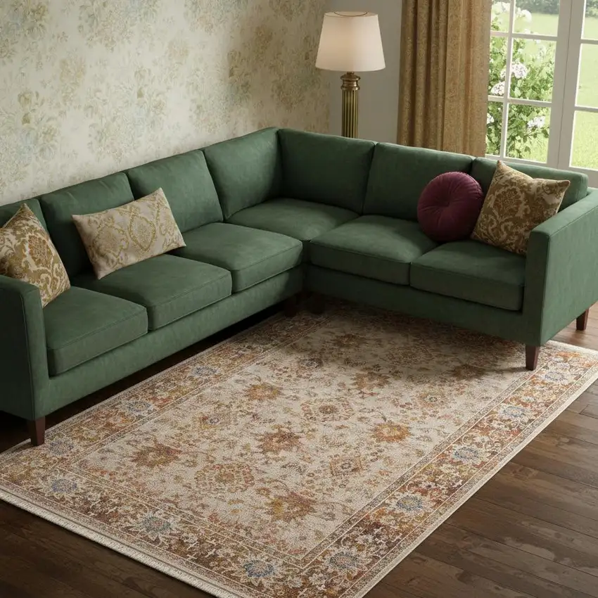 Ivory Oriental Area Rug Photo 1