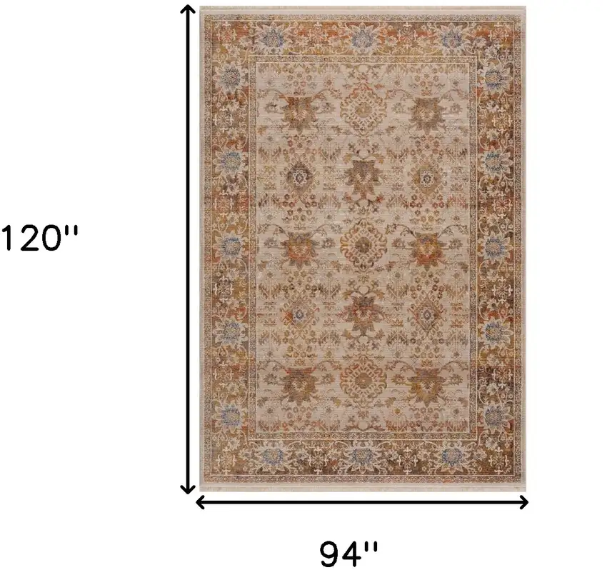 Ivory Oriental Area Rug Photo 2