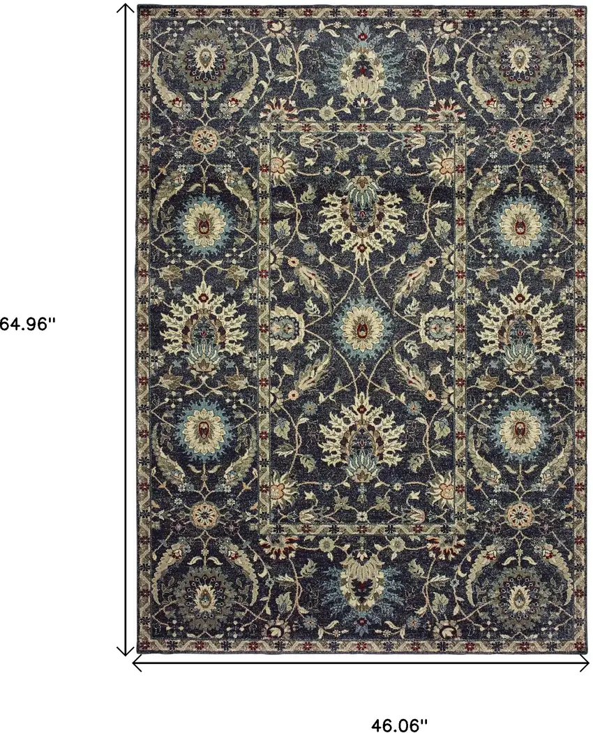 Ivory Oriental Area Rug Photo 3