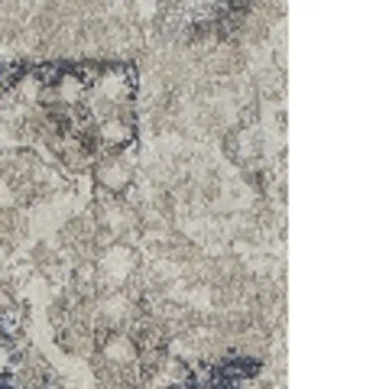Ivory Oriental Distressed Area Rug Photo 5