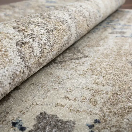 Ivory Oriental Distressed Area Rug Photo 4