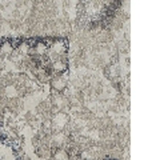 Ivory Oriental Distressed Area Rug Photo 5