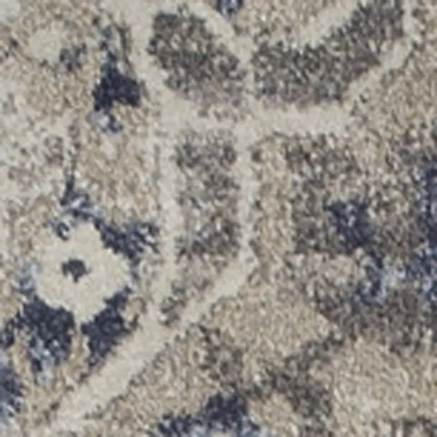 Ivory Oriental Distressed Area Rug Photo 5