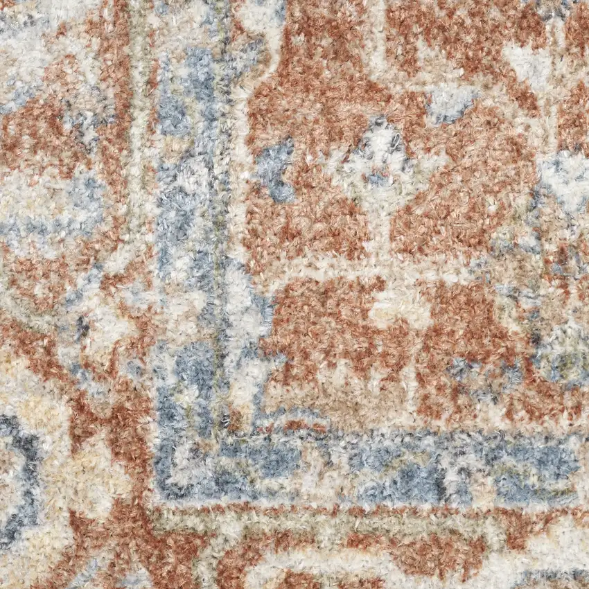 Ivory Oriental Power Loom Distressed Area Rug Photo 9