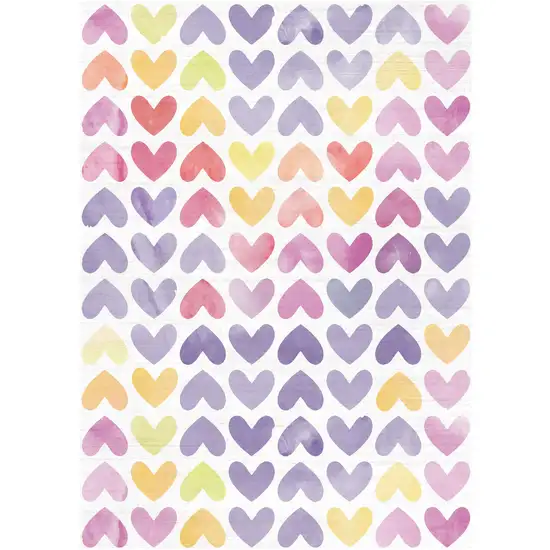 Ivory Pink And Purple Heart Youthful Washable Area Rug Photo 4