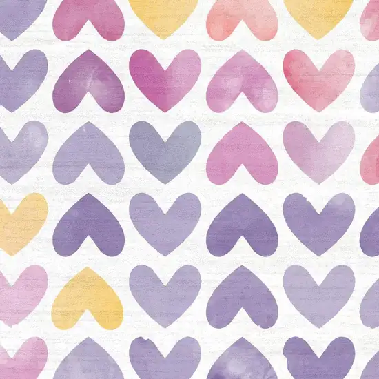 Ivory Pink And Purple Heart Youthful Washable Area Rug Photo 3